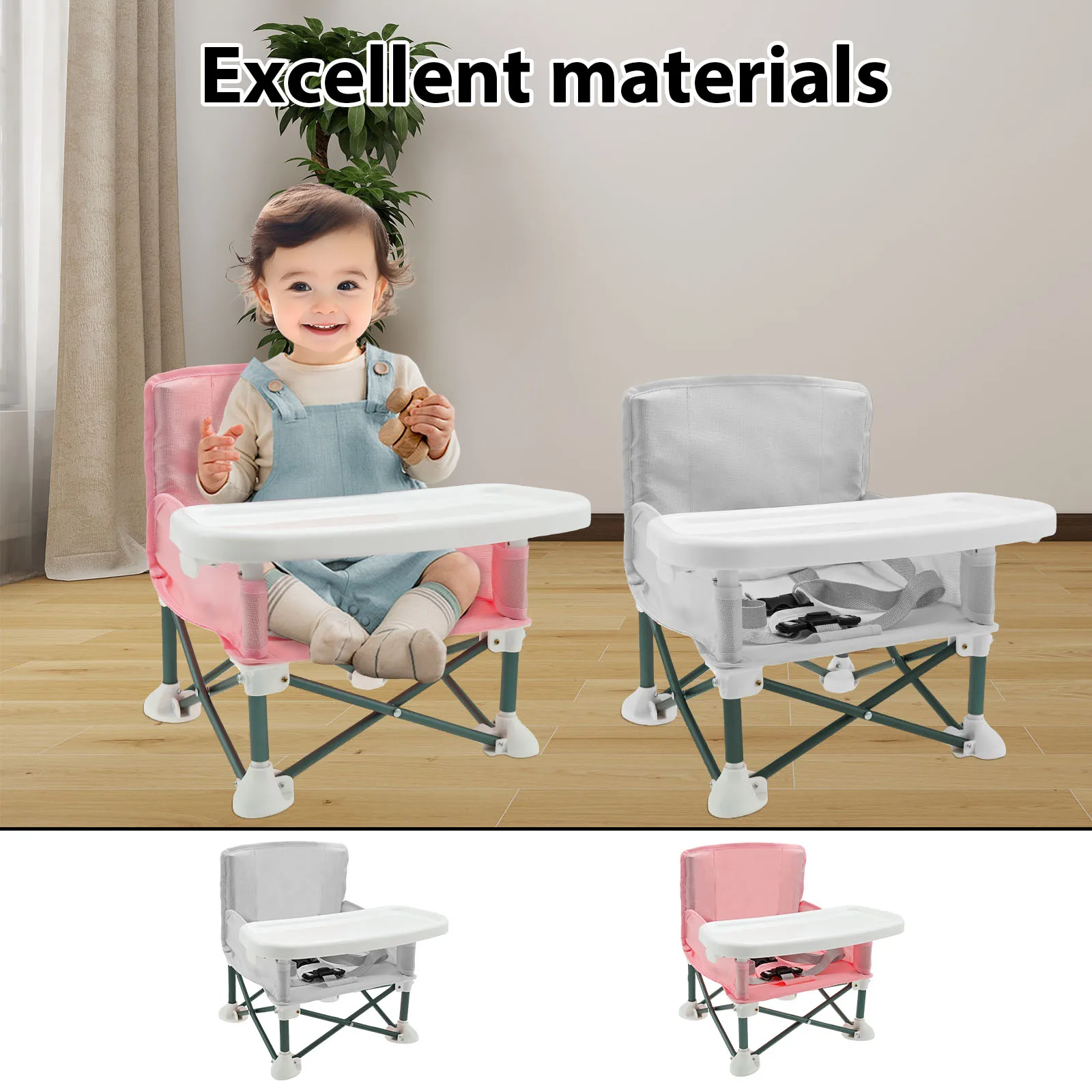 Kids Outdoor Folding Chair - Сиденье-бустер для малышей с ремнем безопасности