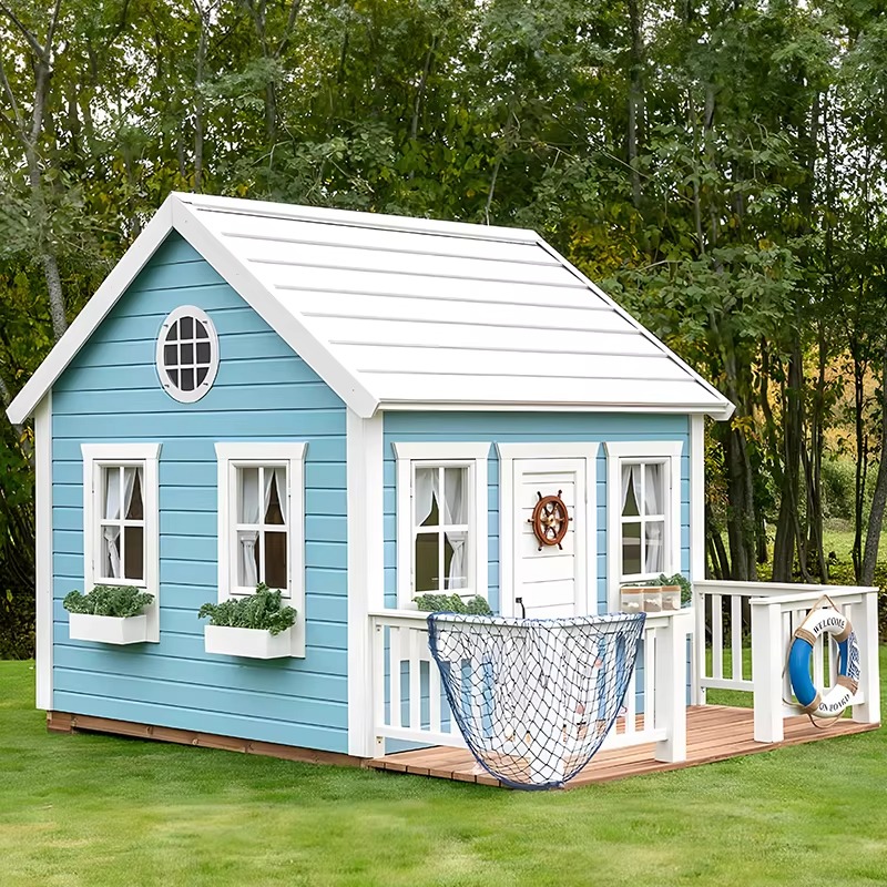 Kids Outdoor Cubby House - Детский деревянный игровой домик для сада